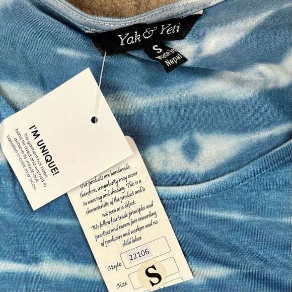 NWT Yak & Yeti Casual Tye Dye Ombré Ruffle Tank Small - Picture 6 of 8